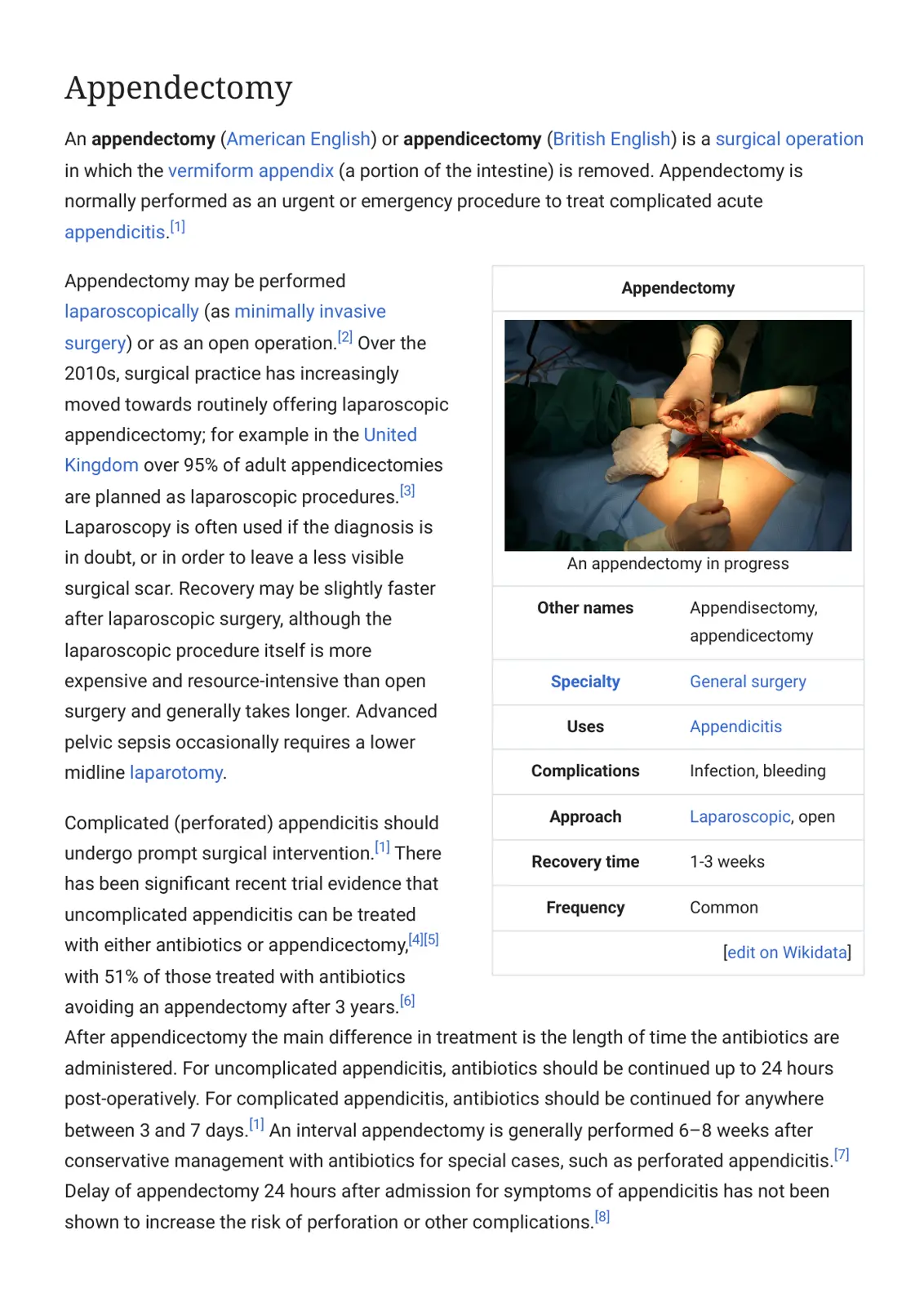 غلاف تقرير Appendectomy