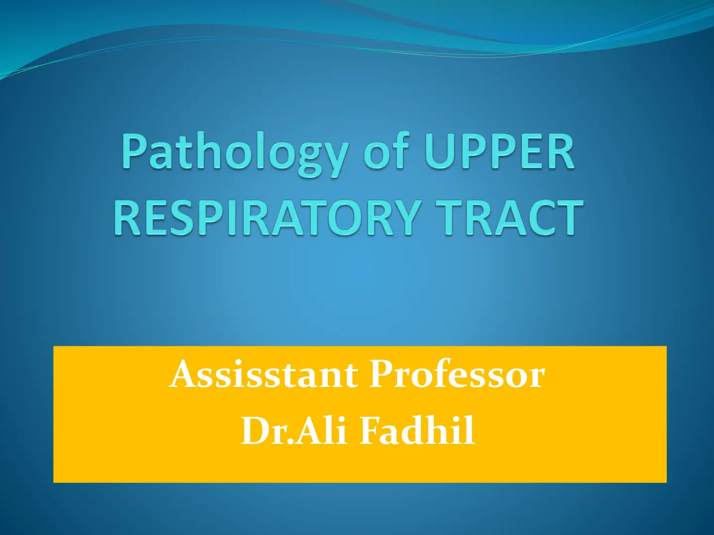 غلاف تقرير Pathology of UPPER RESPIRATORY TRACT
