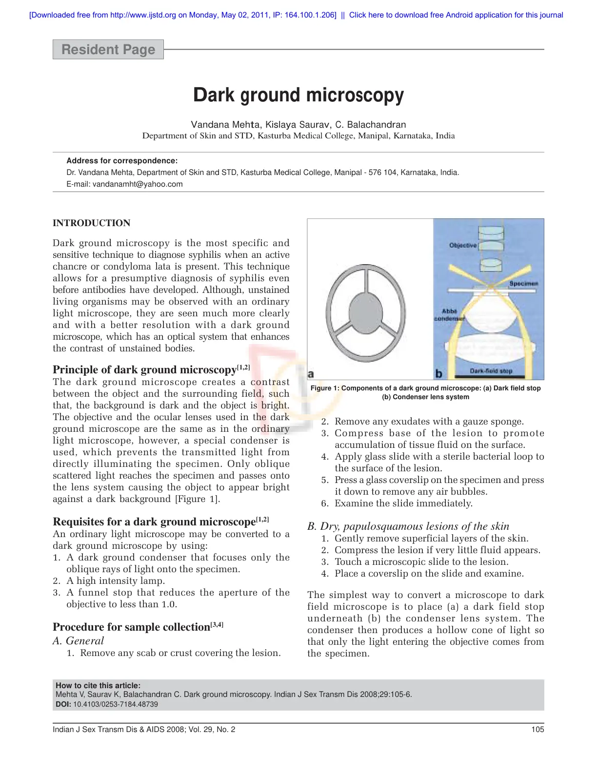 غلاف تقرير Dark Ground Microscopy