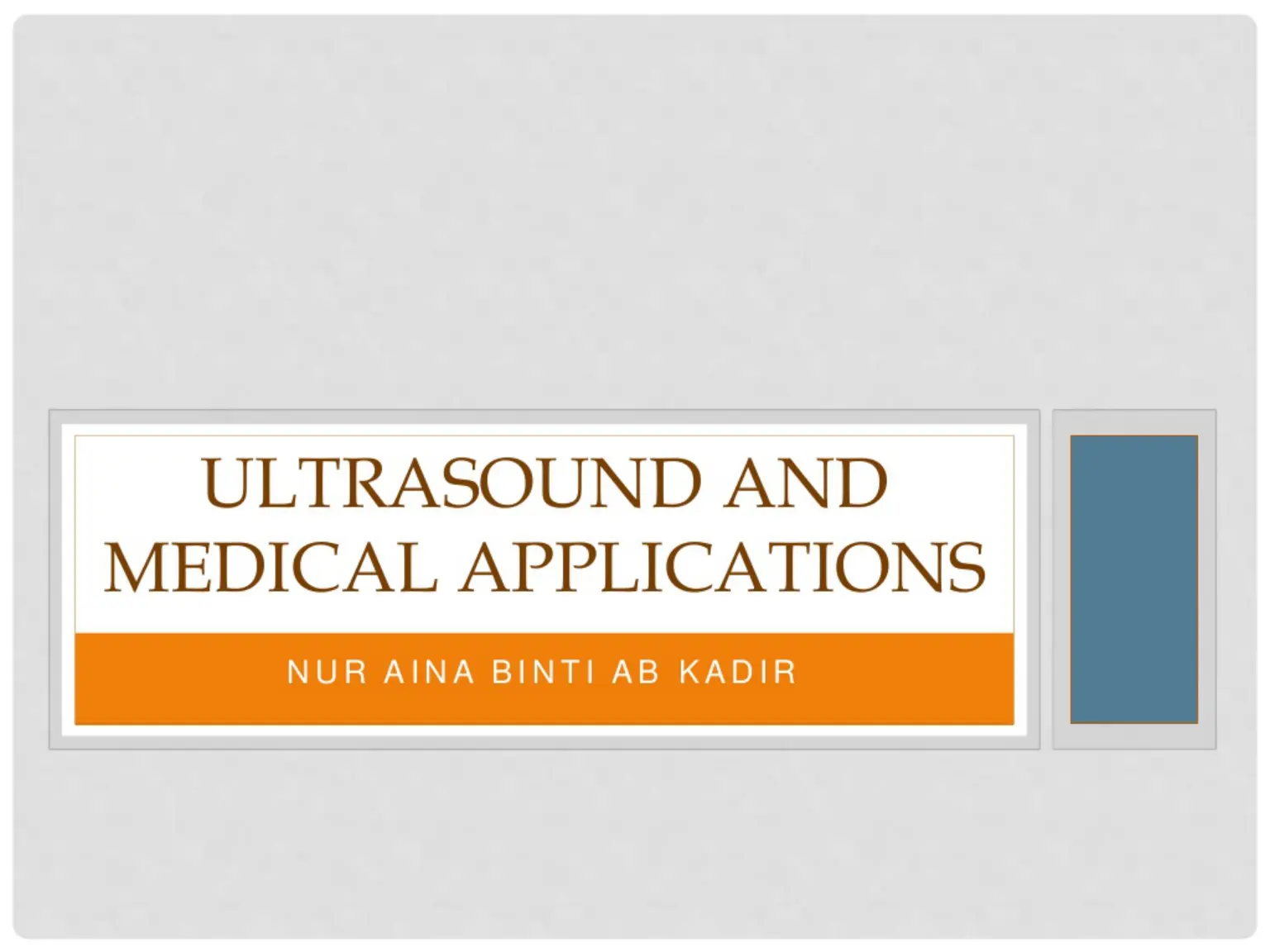 غلاف تقرير Ultrasound and Medical Applications