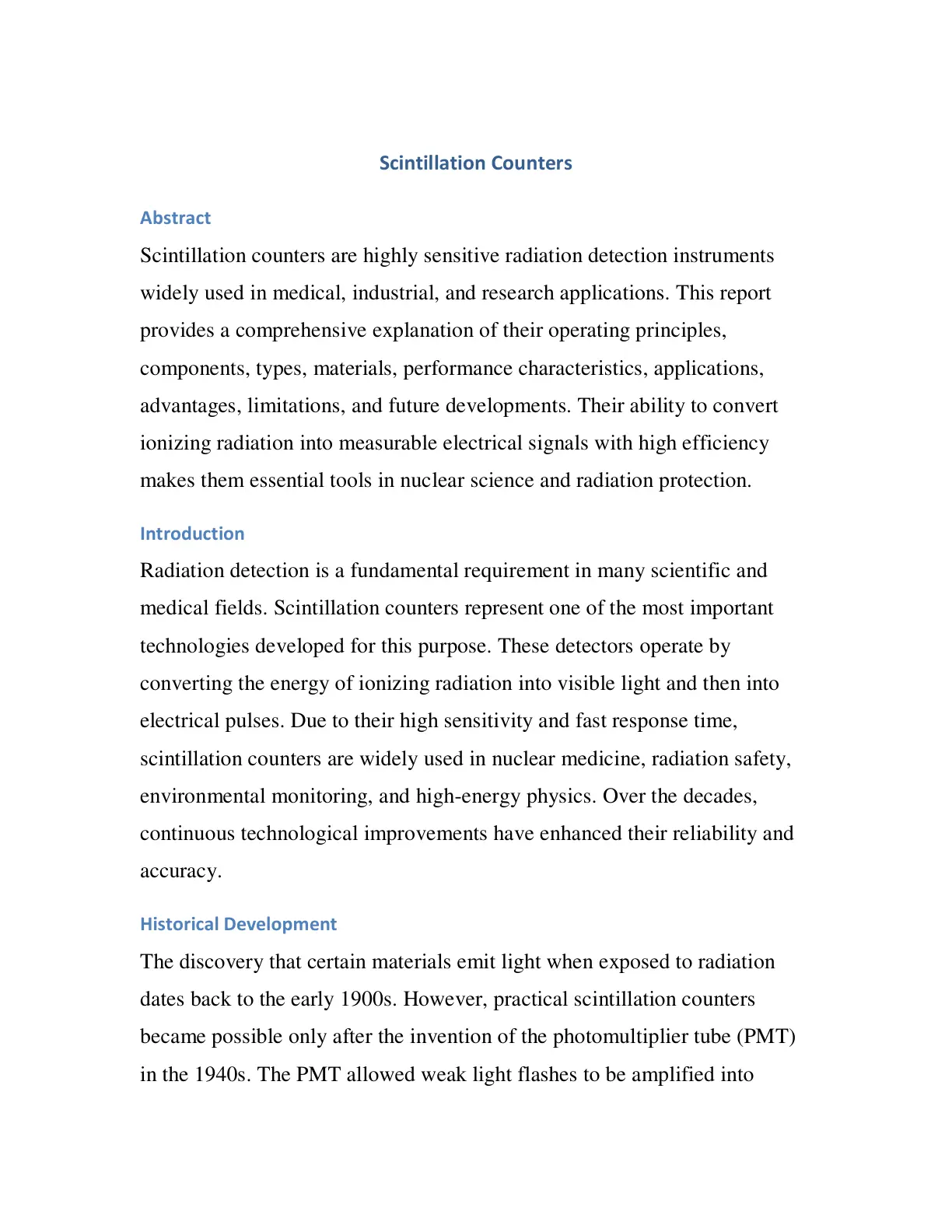 غلاف تقرير Scintillation Counters