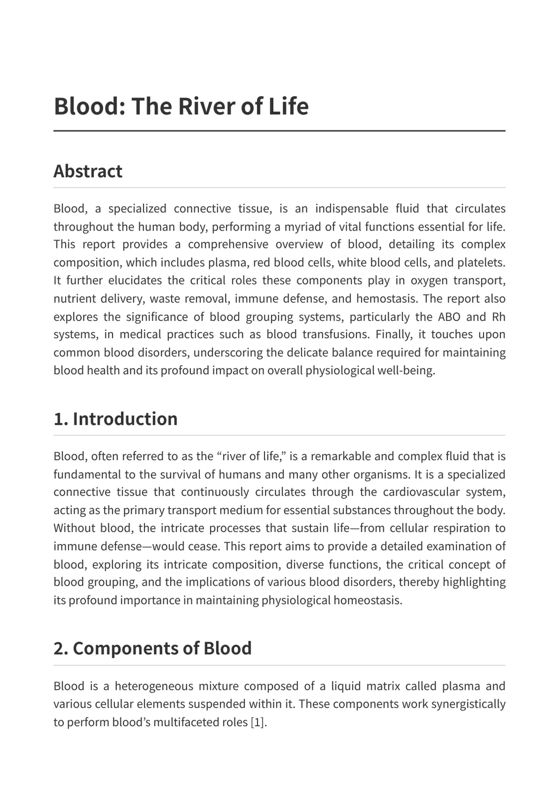 غلاف تقرير Blood: The River of Life