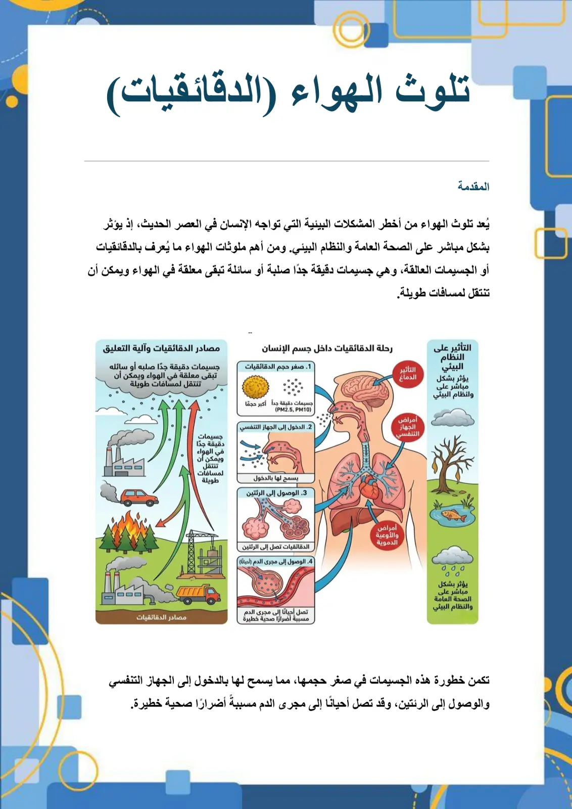 غلاف تقرير تلوث الهواء (الدقائقيات)