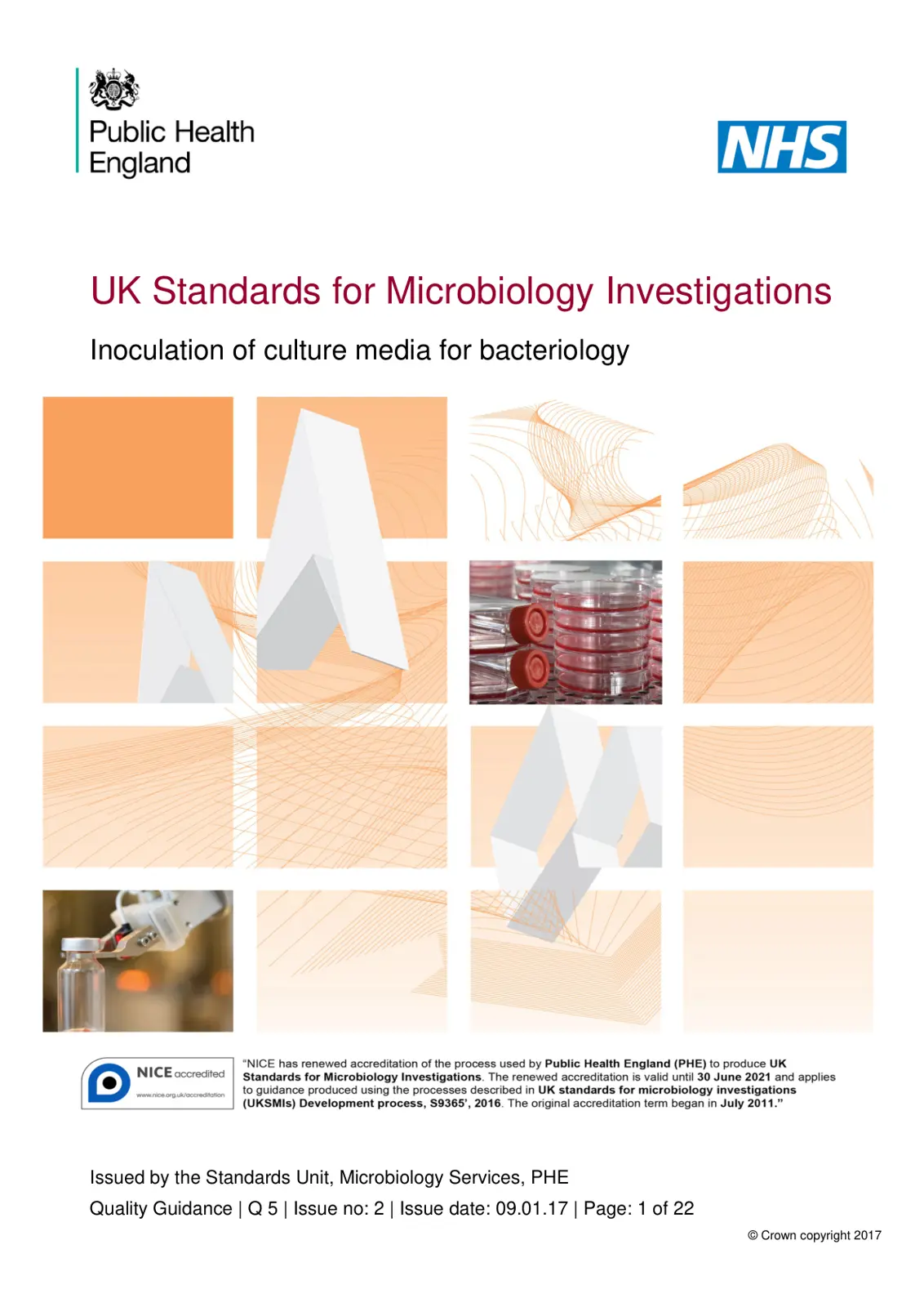 غلاف تقرير Inoculation of culture media for bacteriology