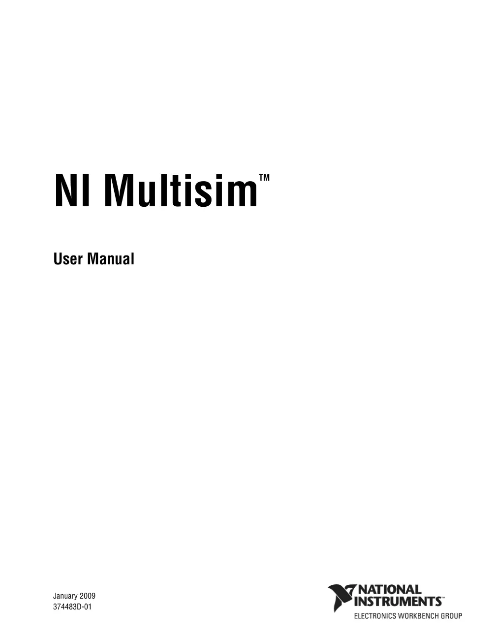 غلاف تقرير NI Multisim™ User Manual