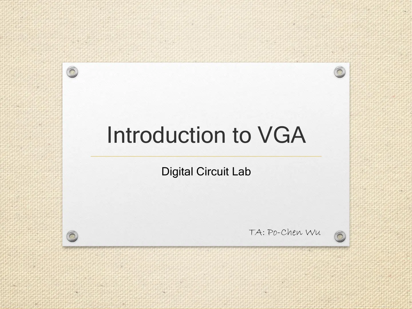غلاف تقرير Introduction to VGA Digital Circuit Lab