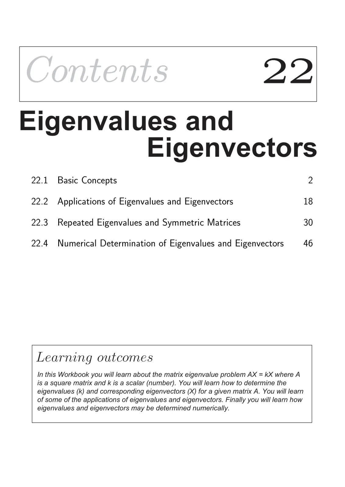غلاف تقرير Eigenvalues and Eigenvectors
