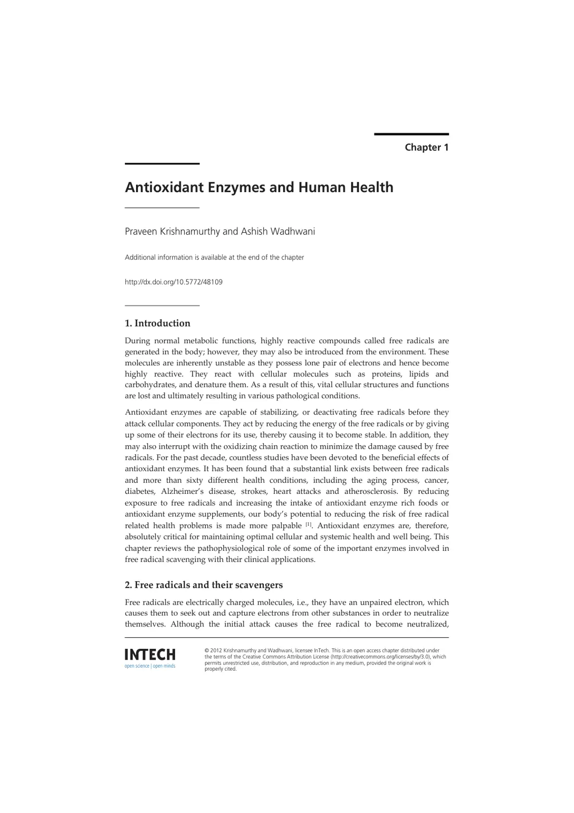 غلاف تقرير Antioxidant Enzymes and Human Health