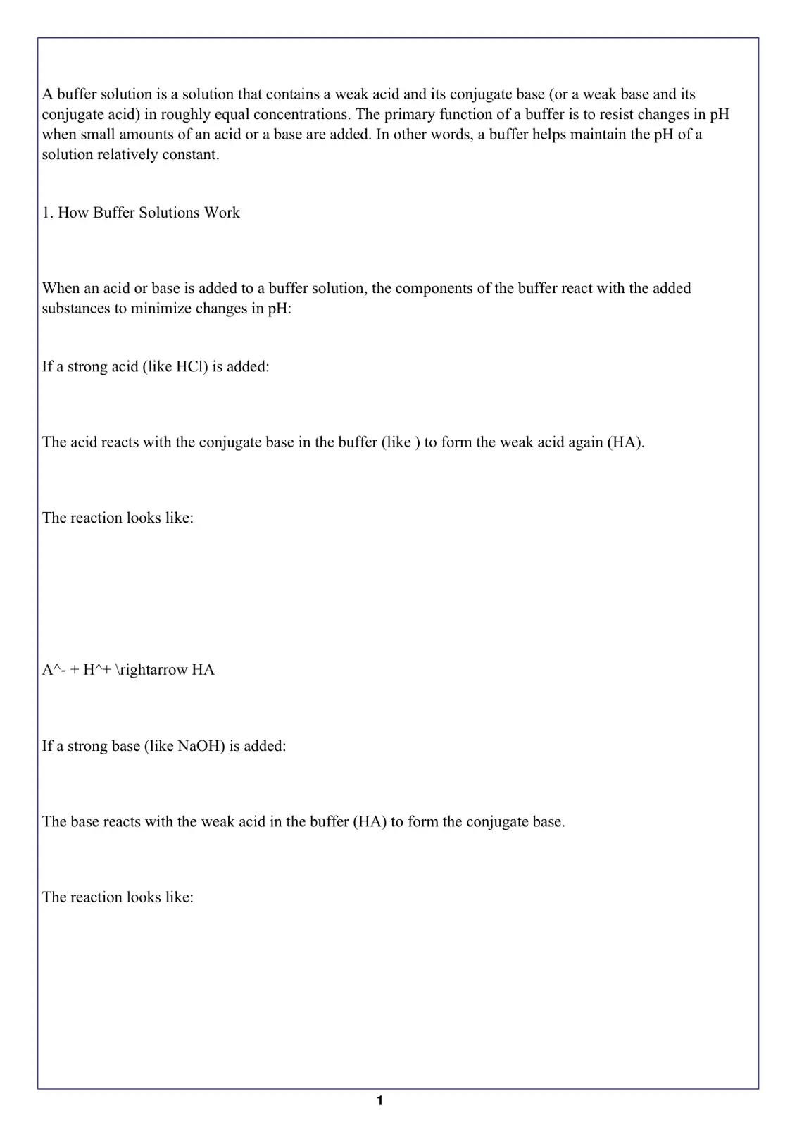 غلاف تقرير How Buffer Solutions Work