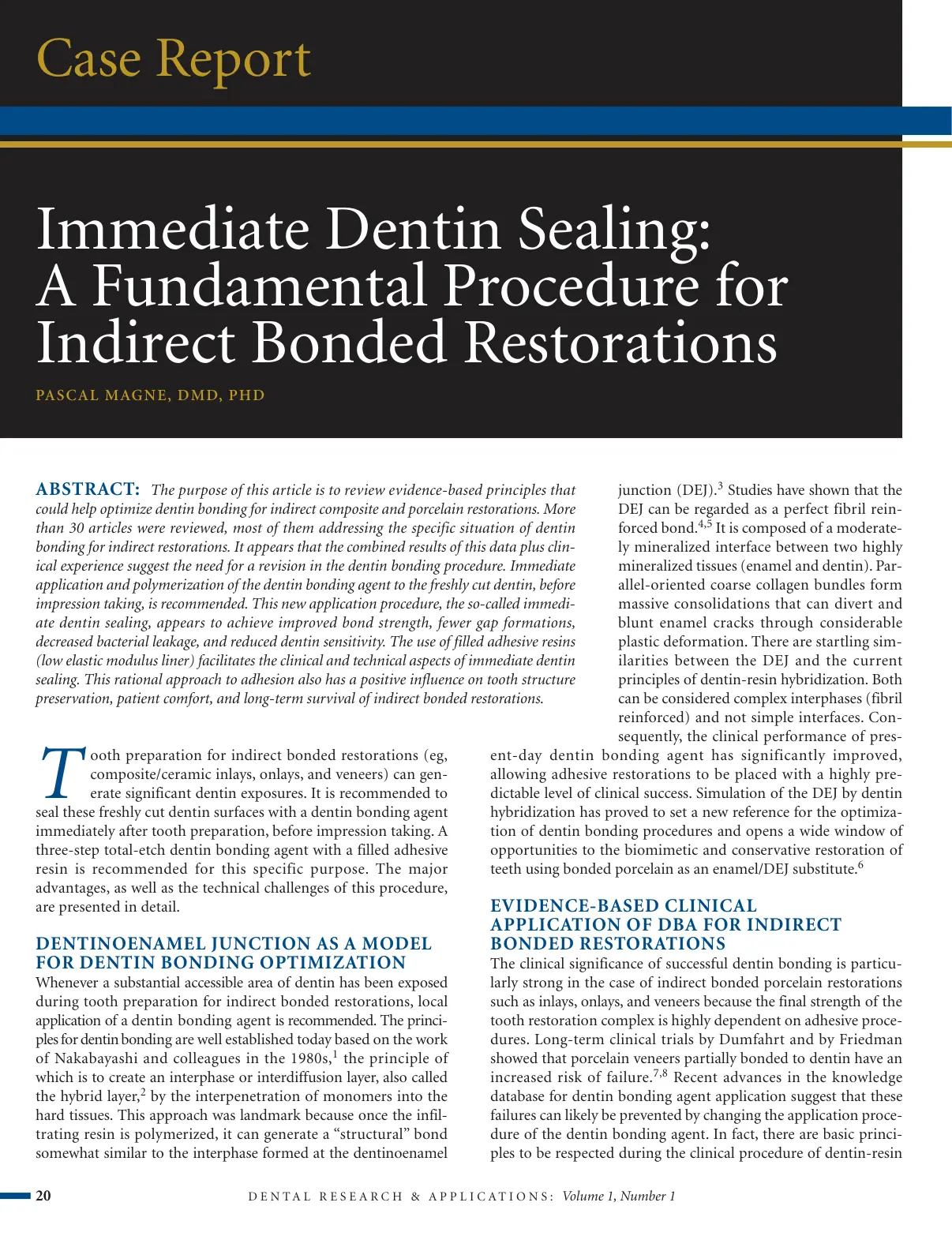 غلاف تقرير Immediate Dentin Sealing: A Fundamental Procedure for Indirect Bonded Restorations