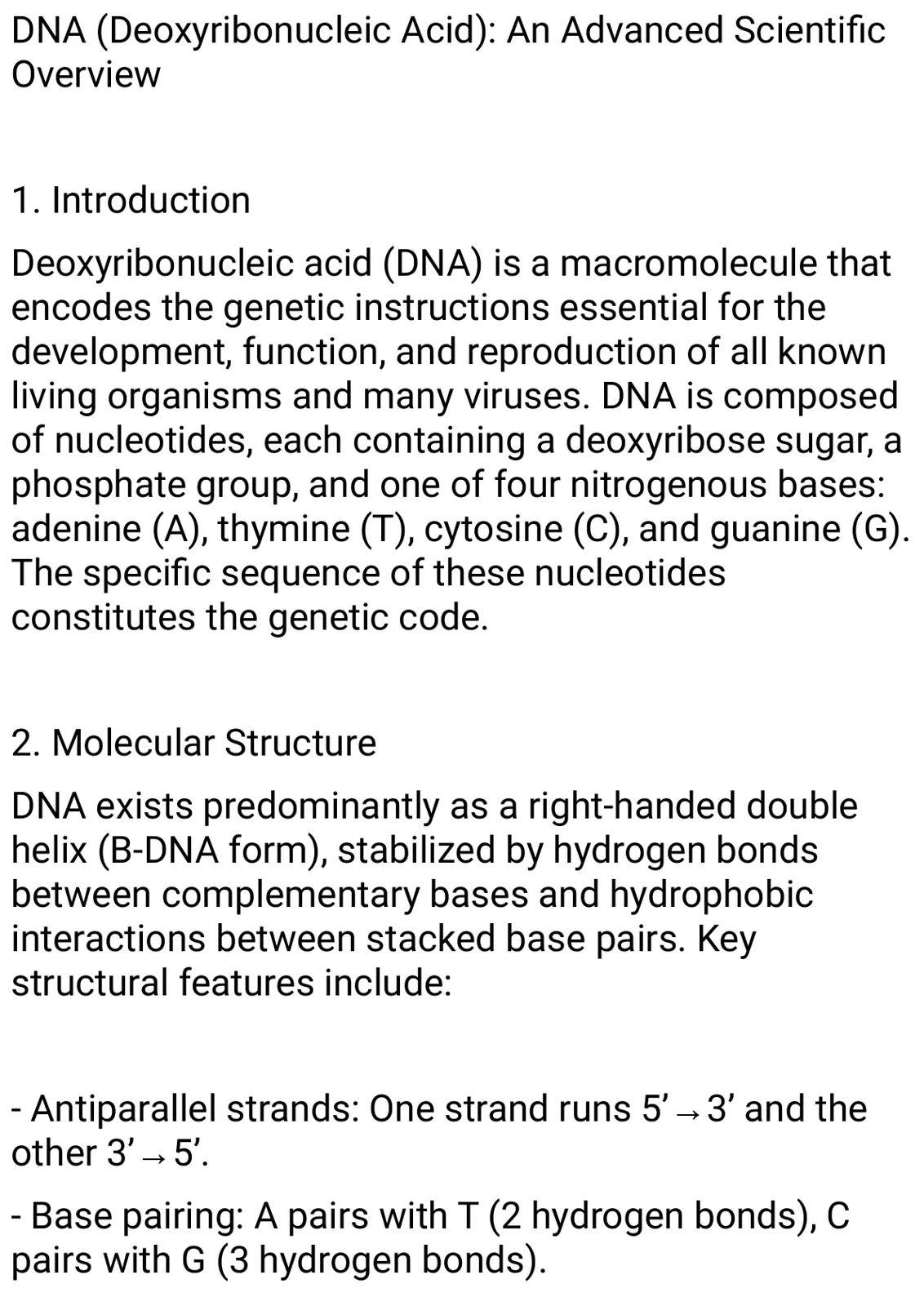 غلاف تقرير DNA (Deoxyribonucleic Acid): An Advanced Scientific Overview