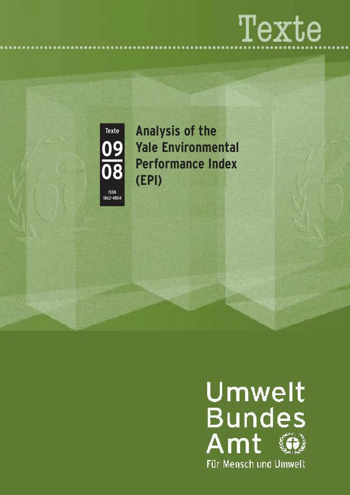 غلاف تقرير Analysis of the Yale Environmental Performance Index (EPI)