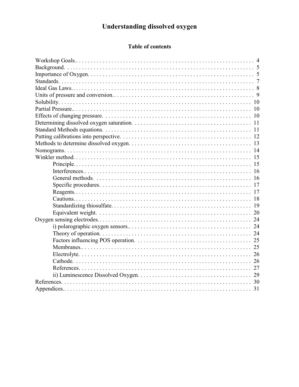 غلاف تقرير Understanding dissolved oxygen