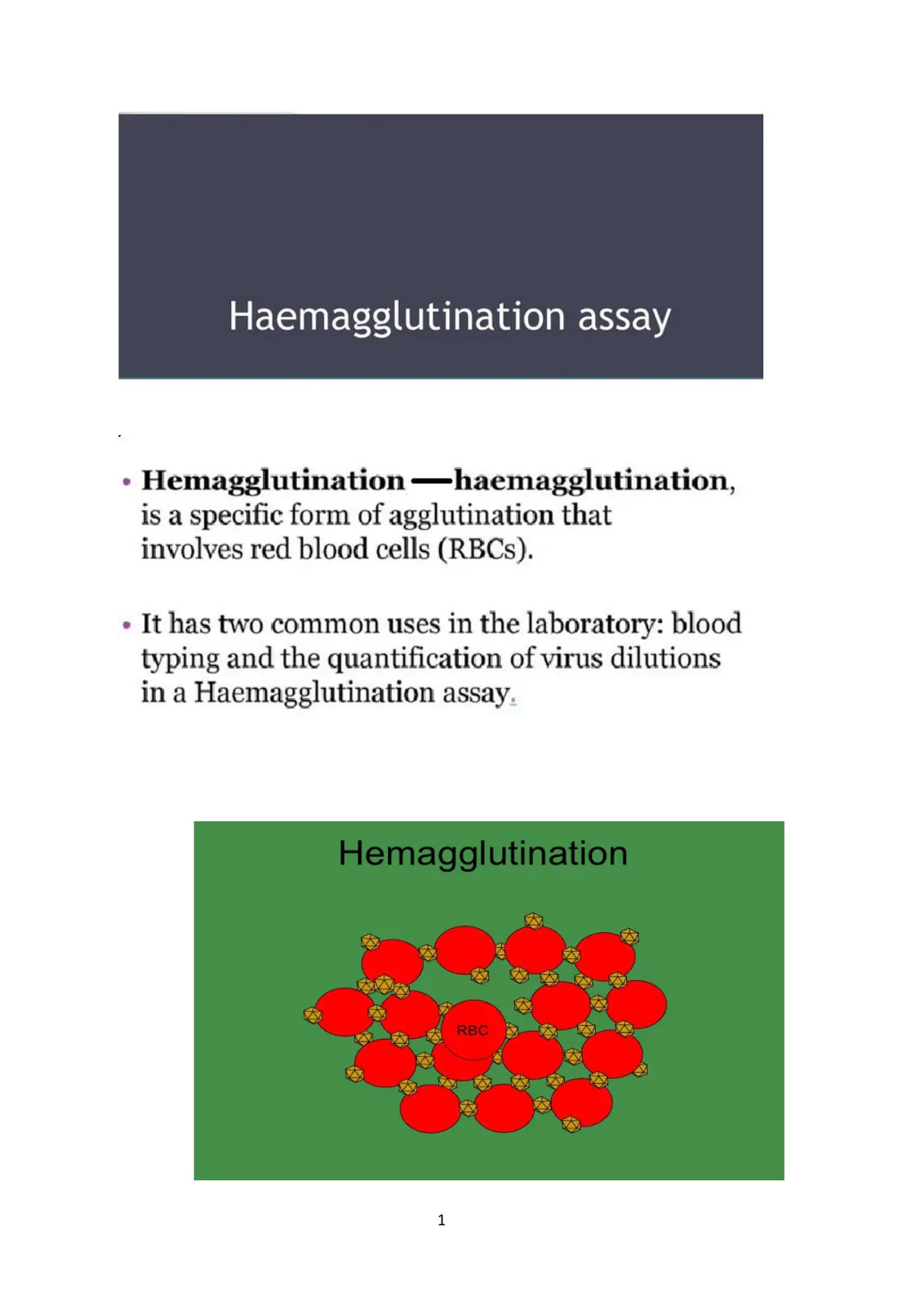 غلاف تقرير Haemagglutination Assay