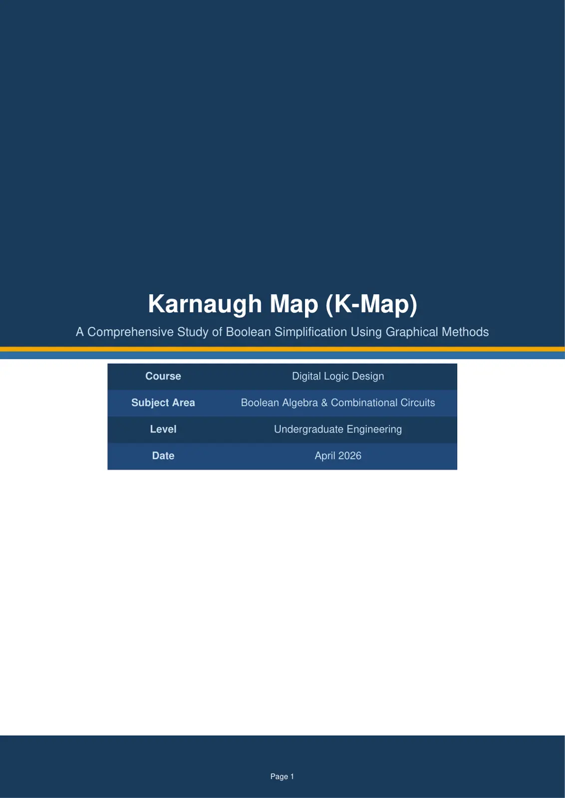 غلاف تقرير Karnaugh Map (K-Map)