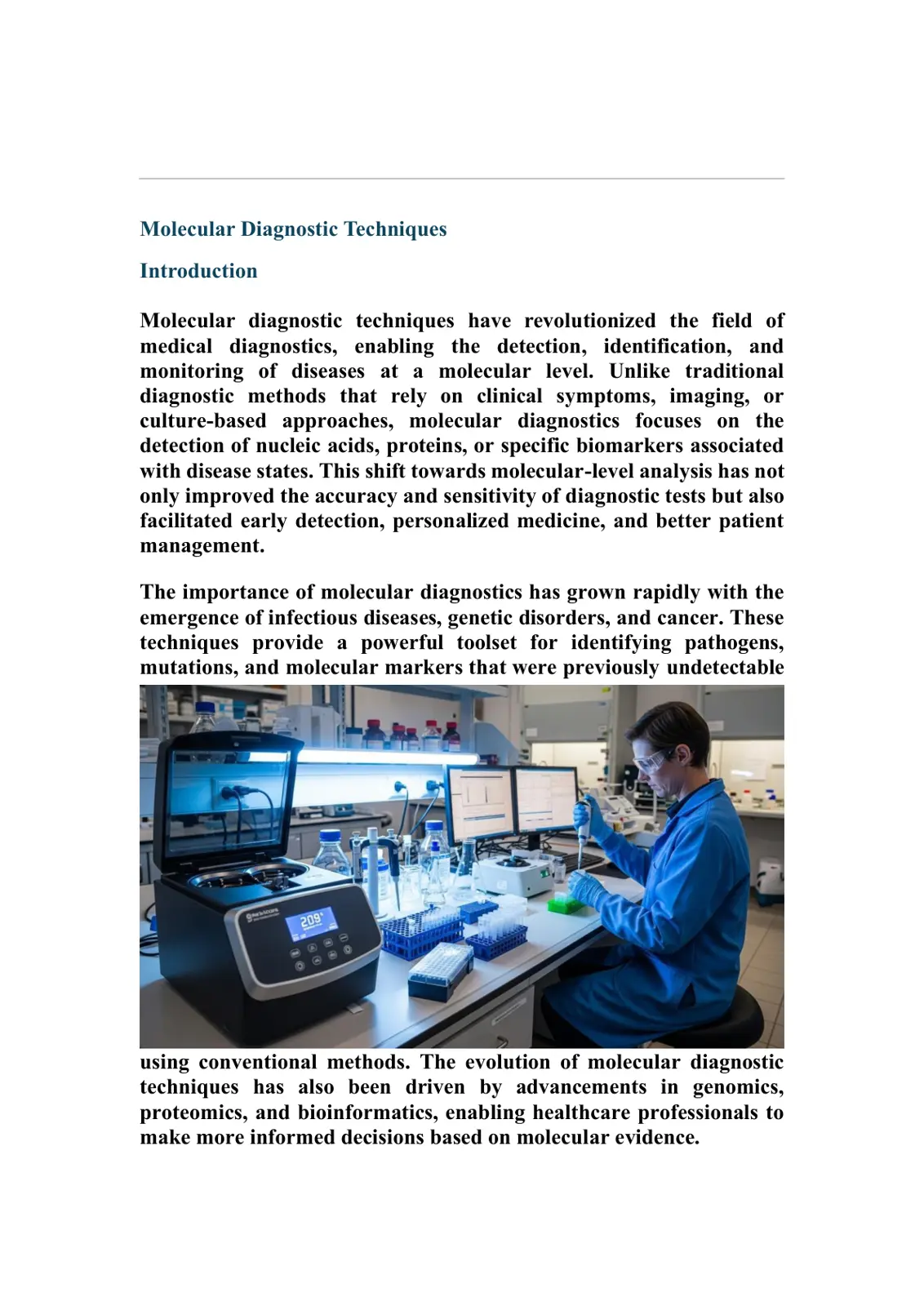 غلاف تقرير Molecular Diagnostic Techniques
