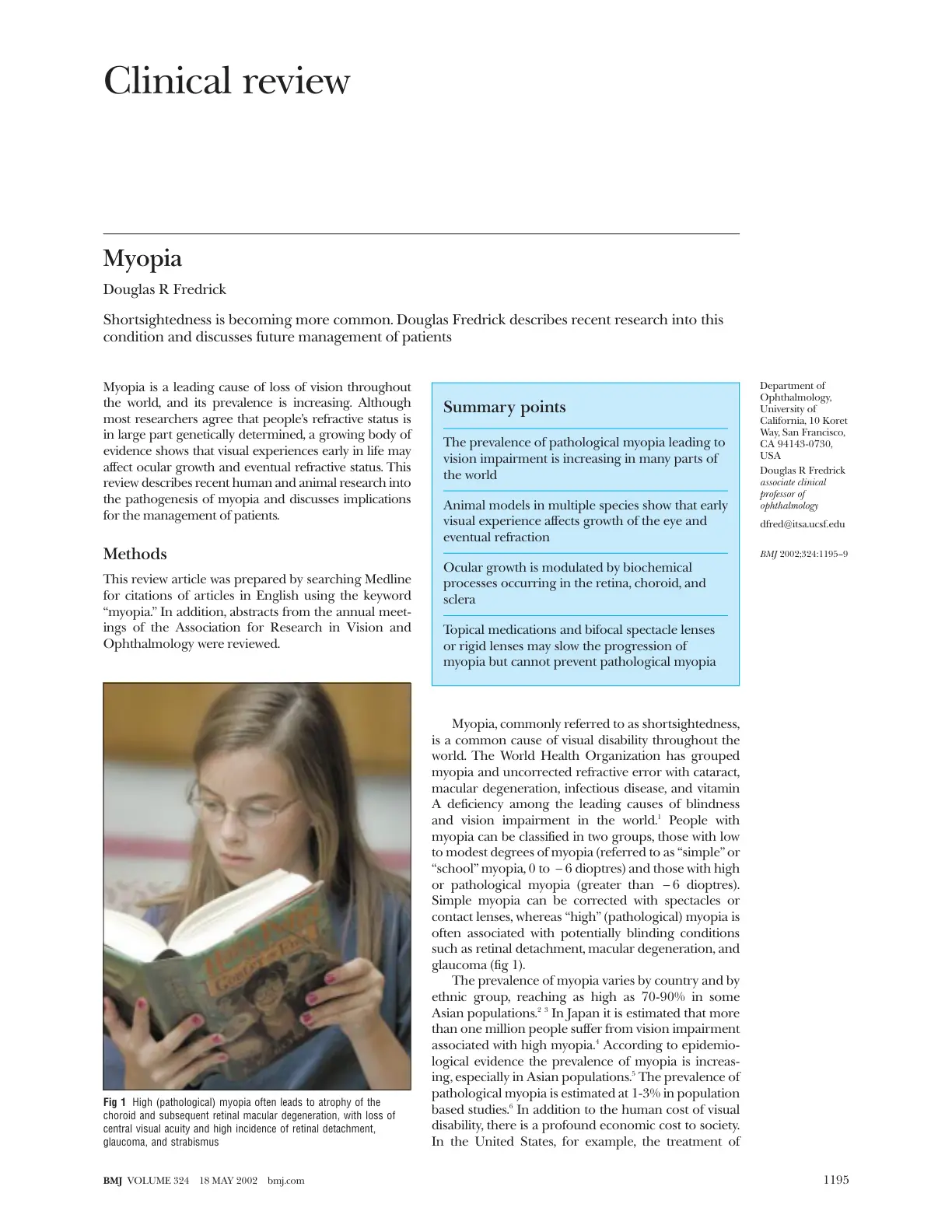 غلاف تقرير Clinical review Myopia