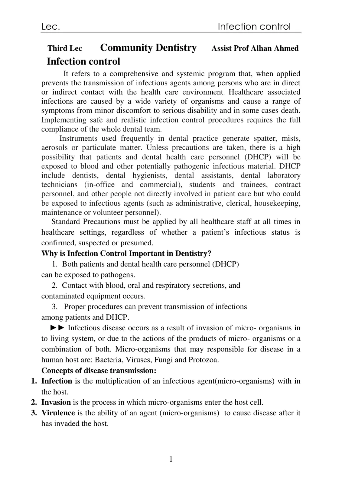 غلاف تقرير Infection control