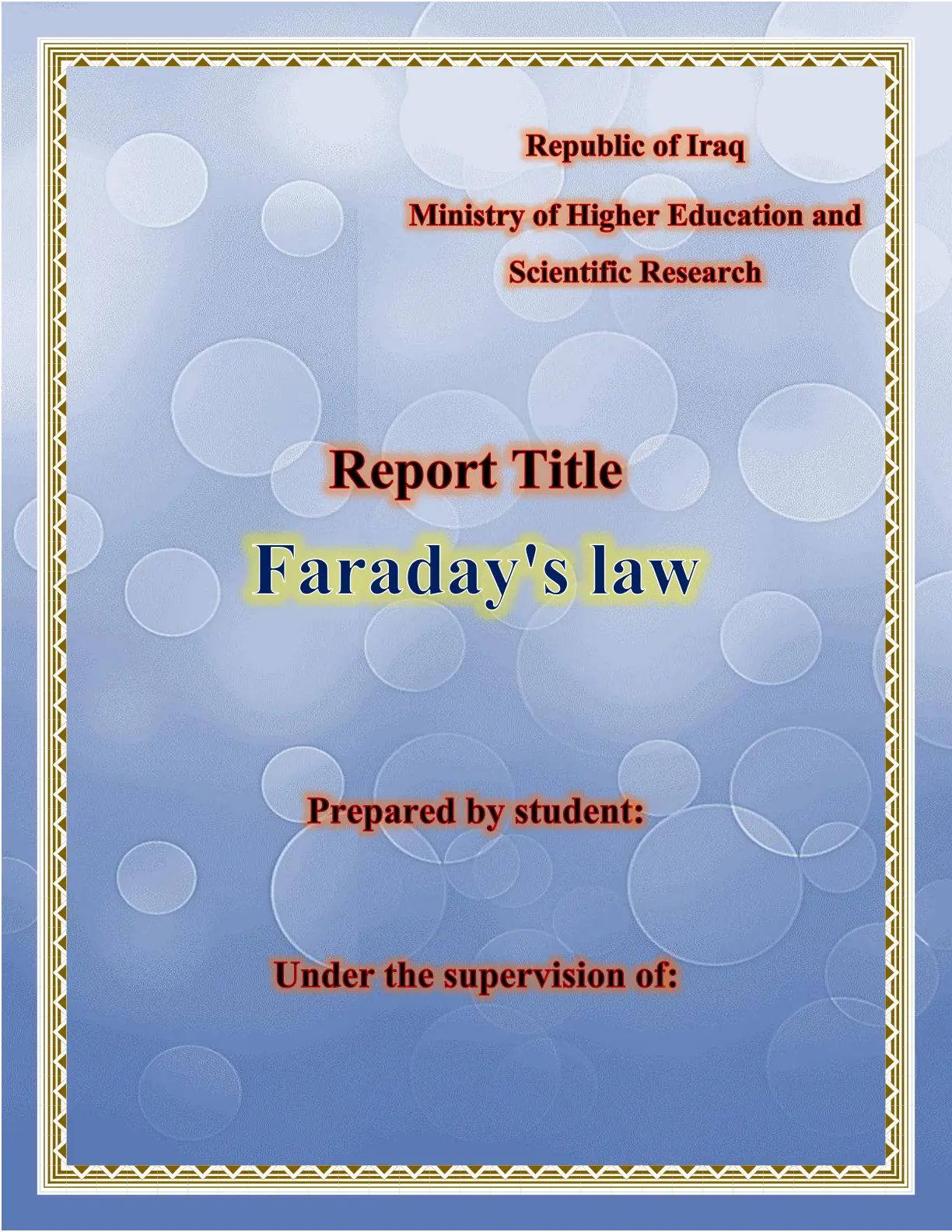 غلاف تقرير Faraday's law