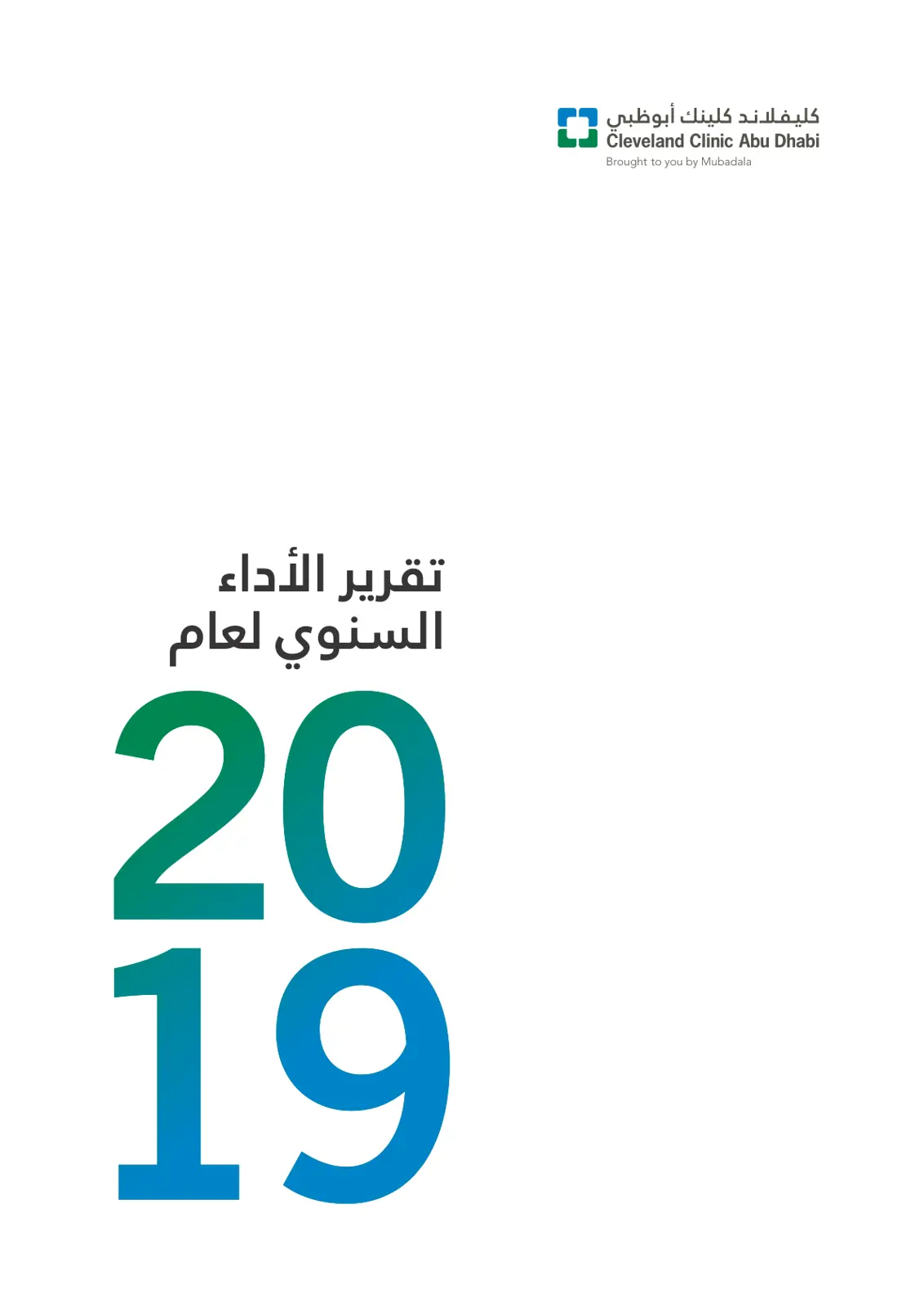 غلاف تقرير تقرير الأداء السنوي لعام 2019