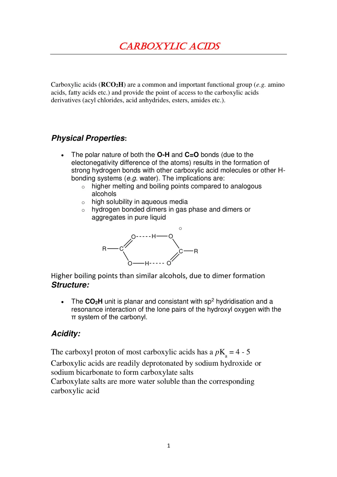 غلاف تقرير CARBOXYLIC ACIDS