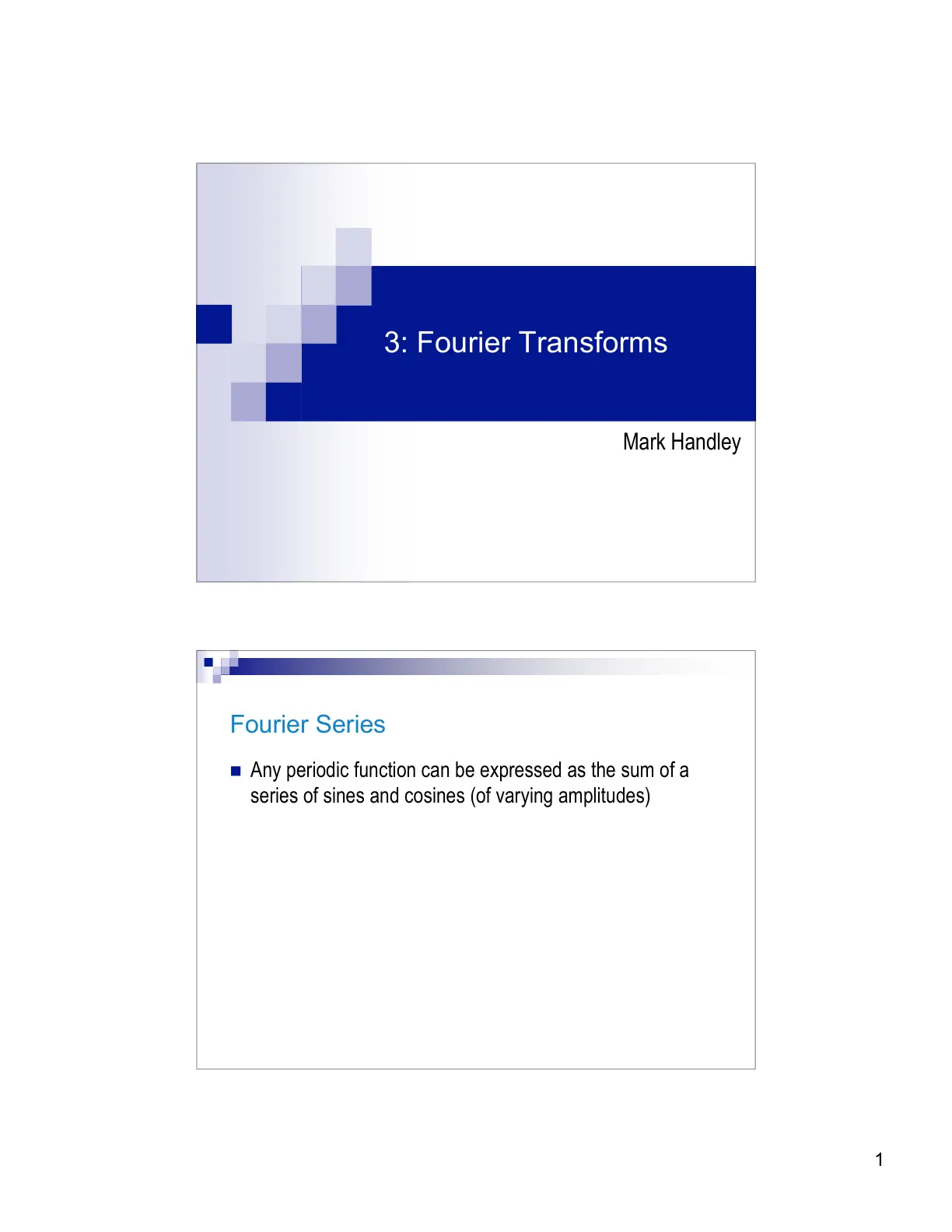 غلاف تقرير Fourier Transforms