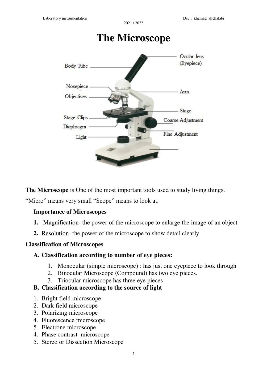 غلاف تقرير Laboratory instrumentation