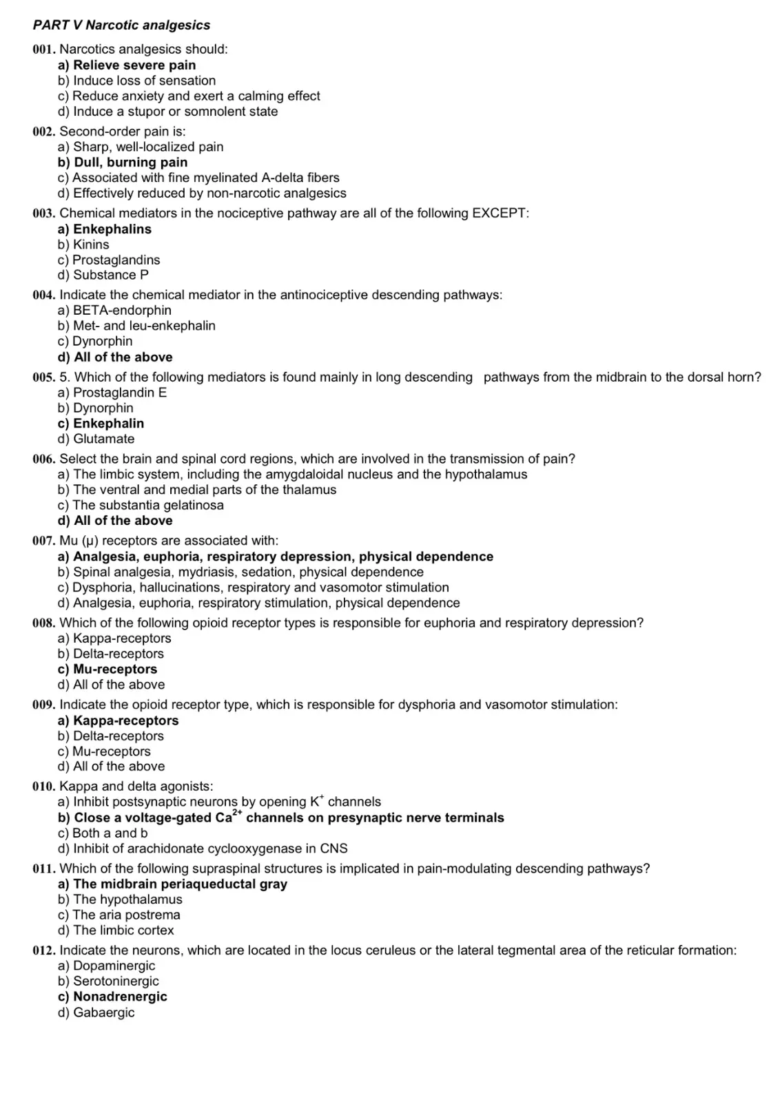 غلاف تقرير PART V Narcotic analgesics