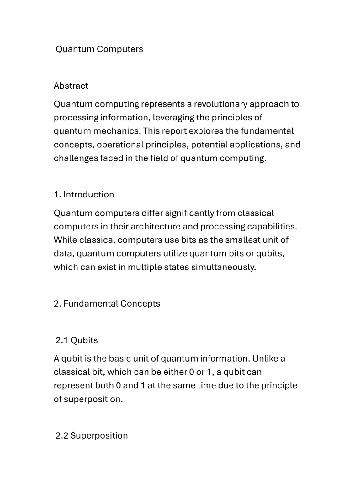 غلاف تقرير Quantum Computers