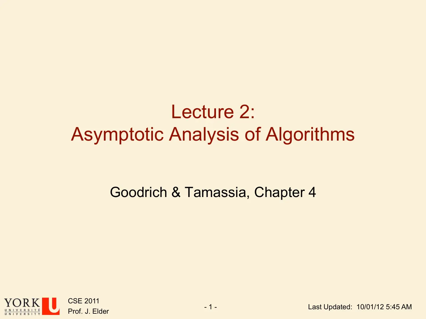 غلاف تقرير Asymptotic Analysis of Algorithms