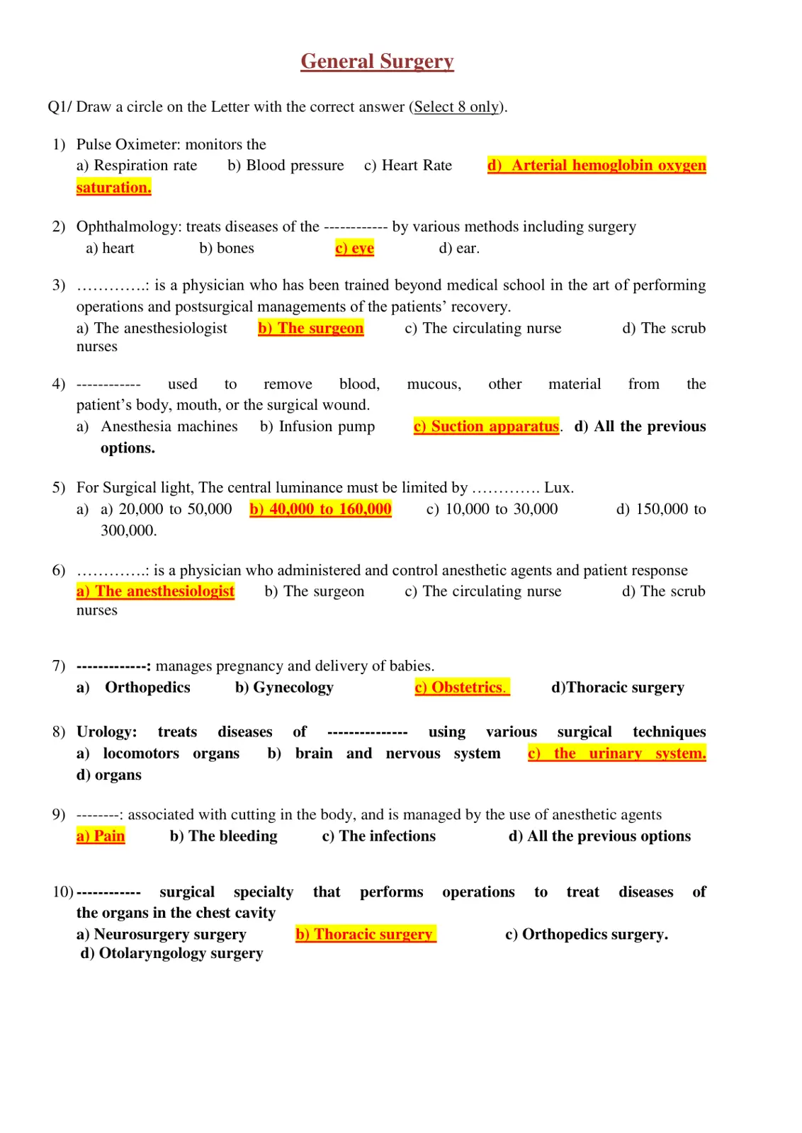 غلاف تقرير General Surgery