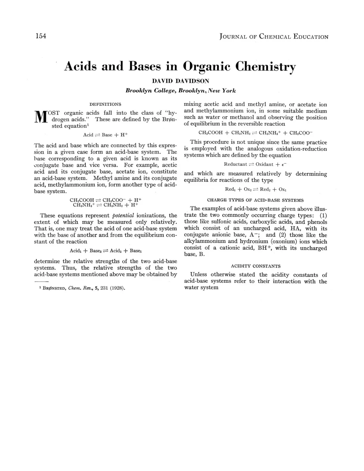 غلاف تقرير Acids and Bases in Organic Chemistry