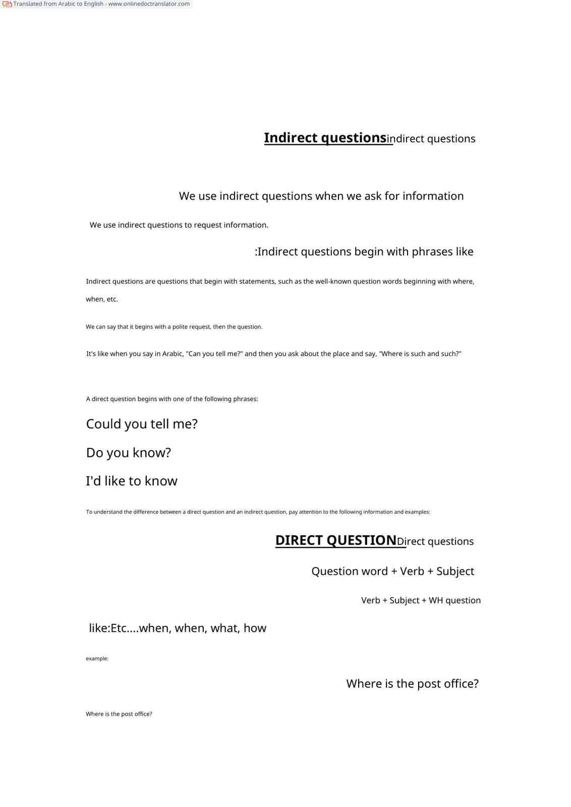 غلاف تقرير Indirect Questions