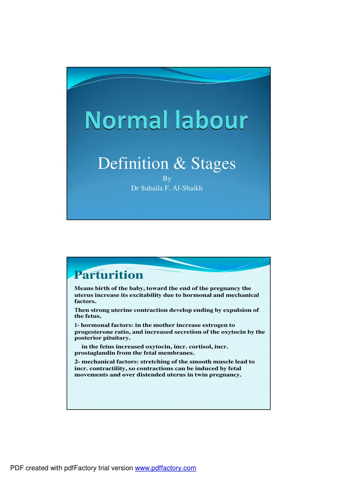 غلاف تقرير Normal labour: Definition & Stages