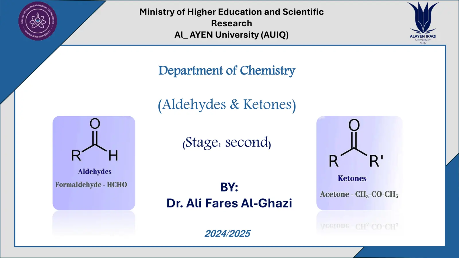 غلاف تقرير (Aldehydes & Ketones)