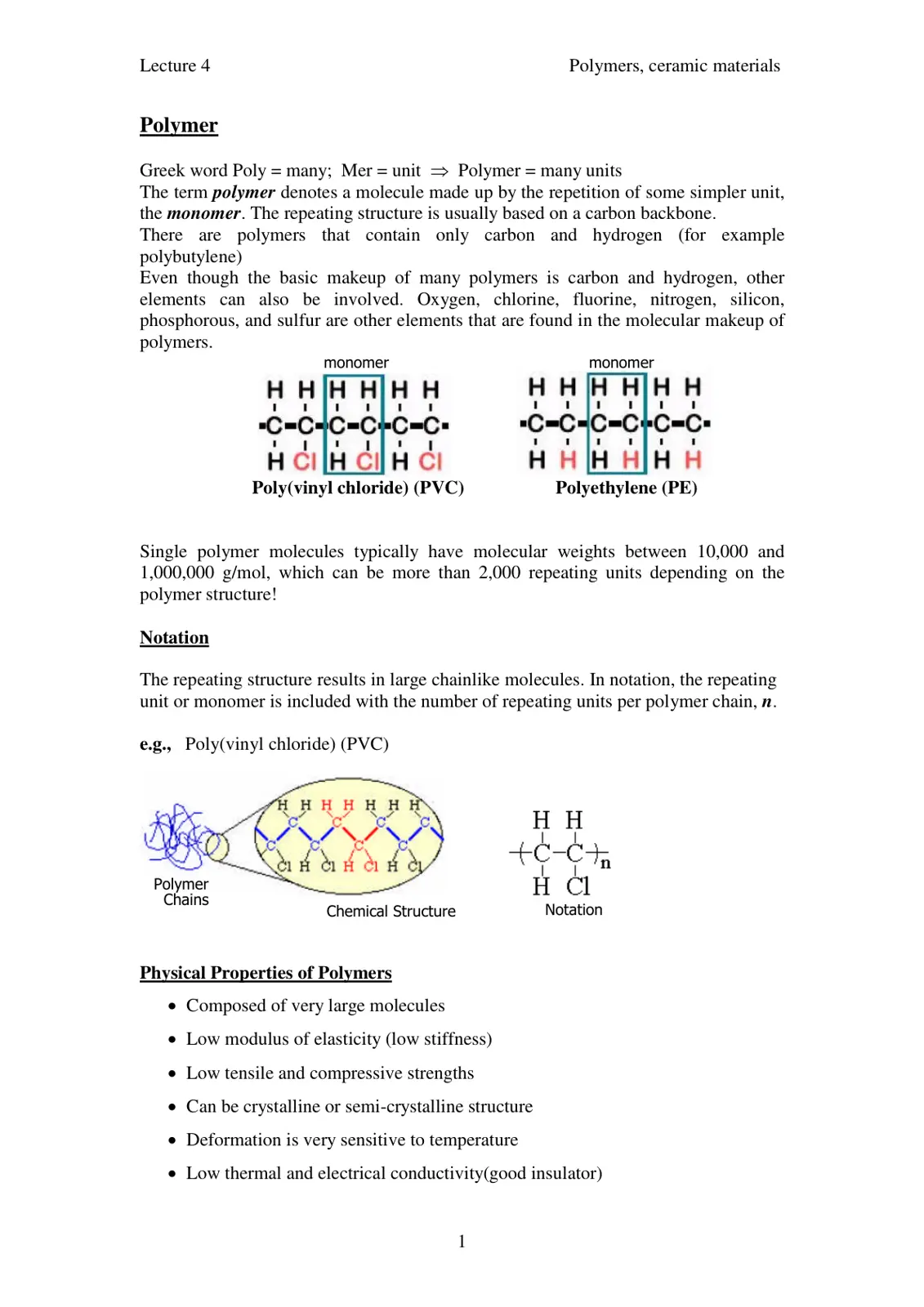 غلاف تقرير Lecture 4: Polymers, Ceramic Materials