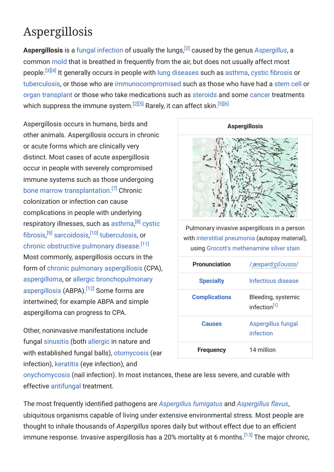 غلاف تقرير Aspergillosis