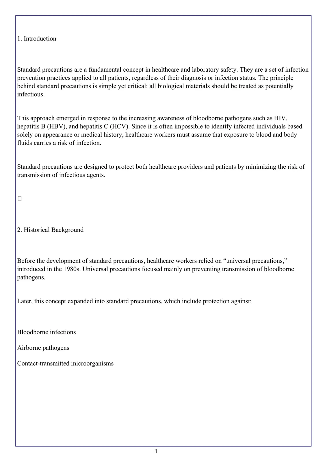 غلاف تقرير Standard Precautions in Healthcare and Laboratory Safety