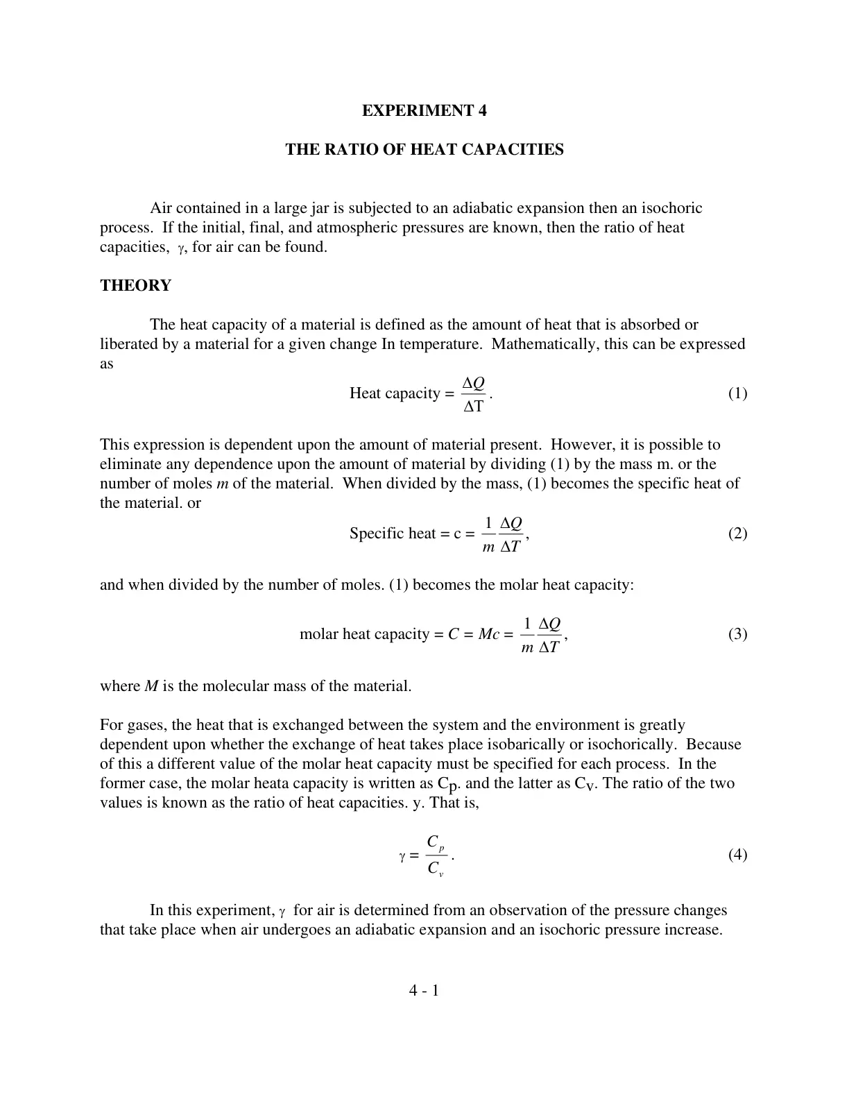 غلاف تقرير The Ratio of Heat Capacities