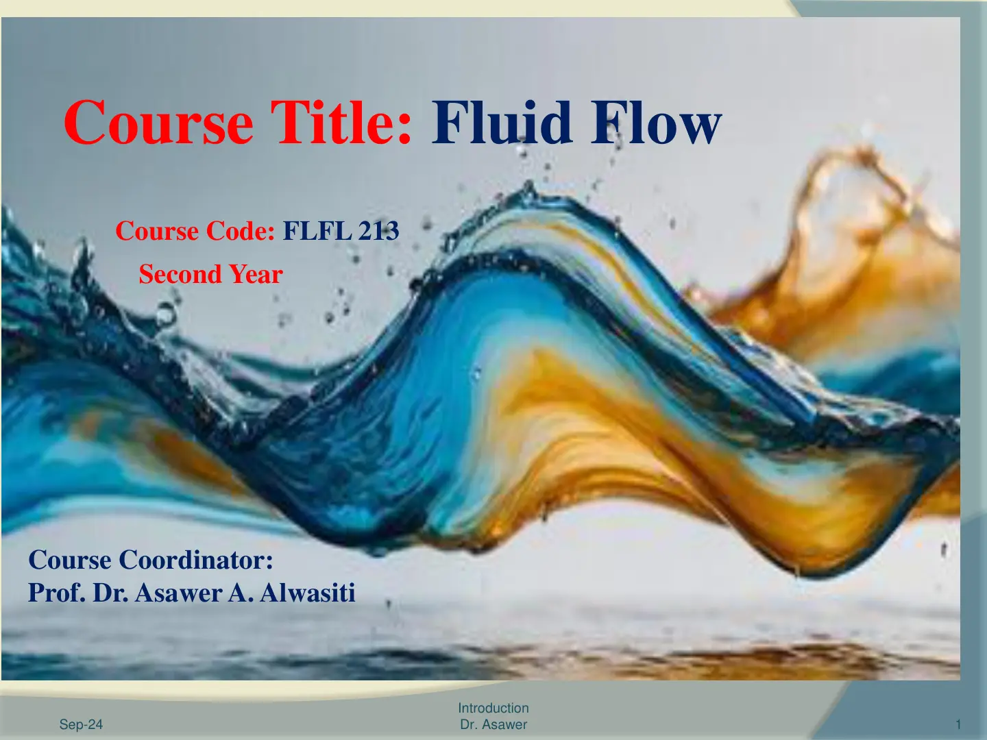 غلاف تقرير Fluid Flow