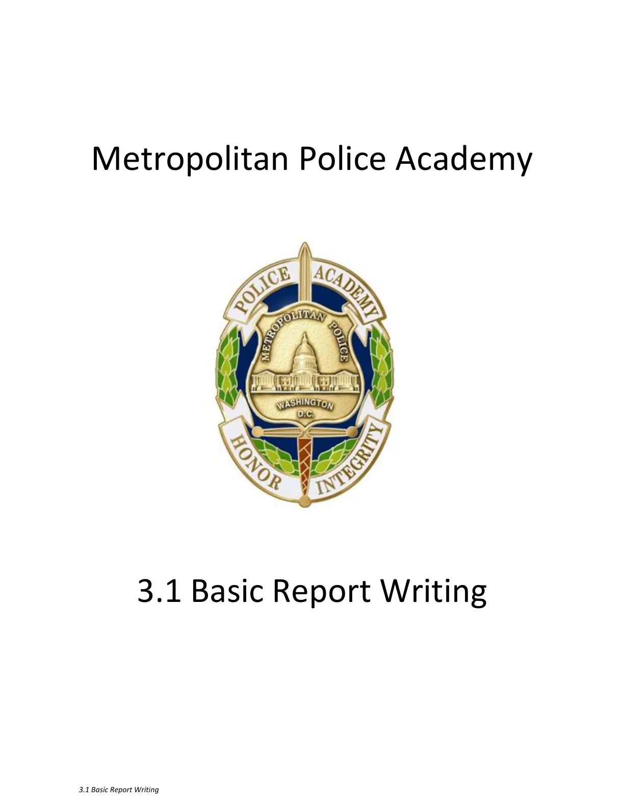 غلاف تقرير Basic Report Writing