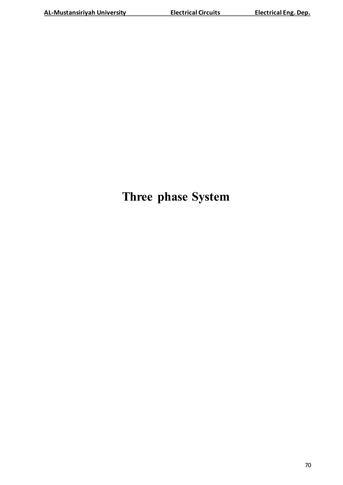 غلاف تقرير Three phase System