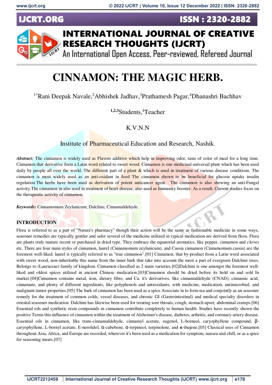 غلاف تقرير Cinnamon: The Magic Herb