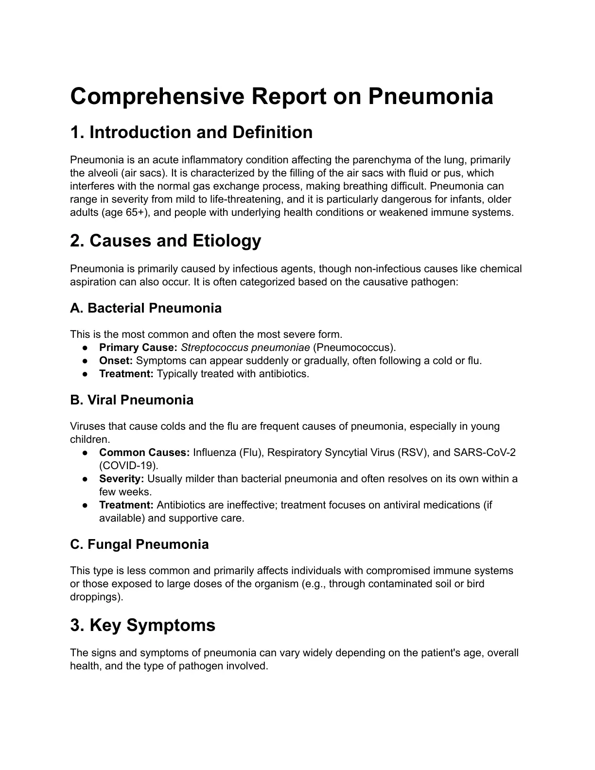غلاف تقرير Comprehensive Report on Pneumonia