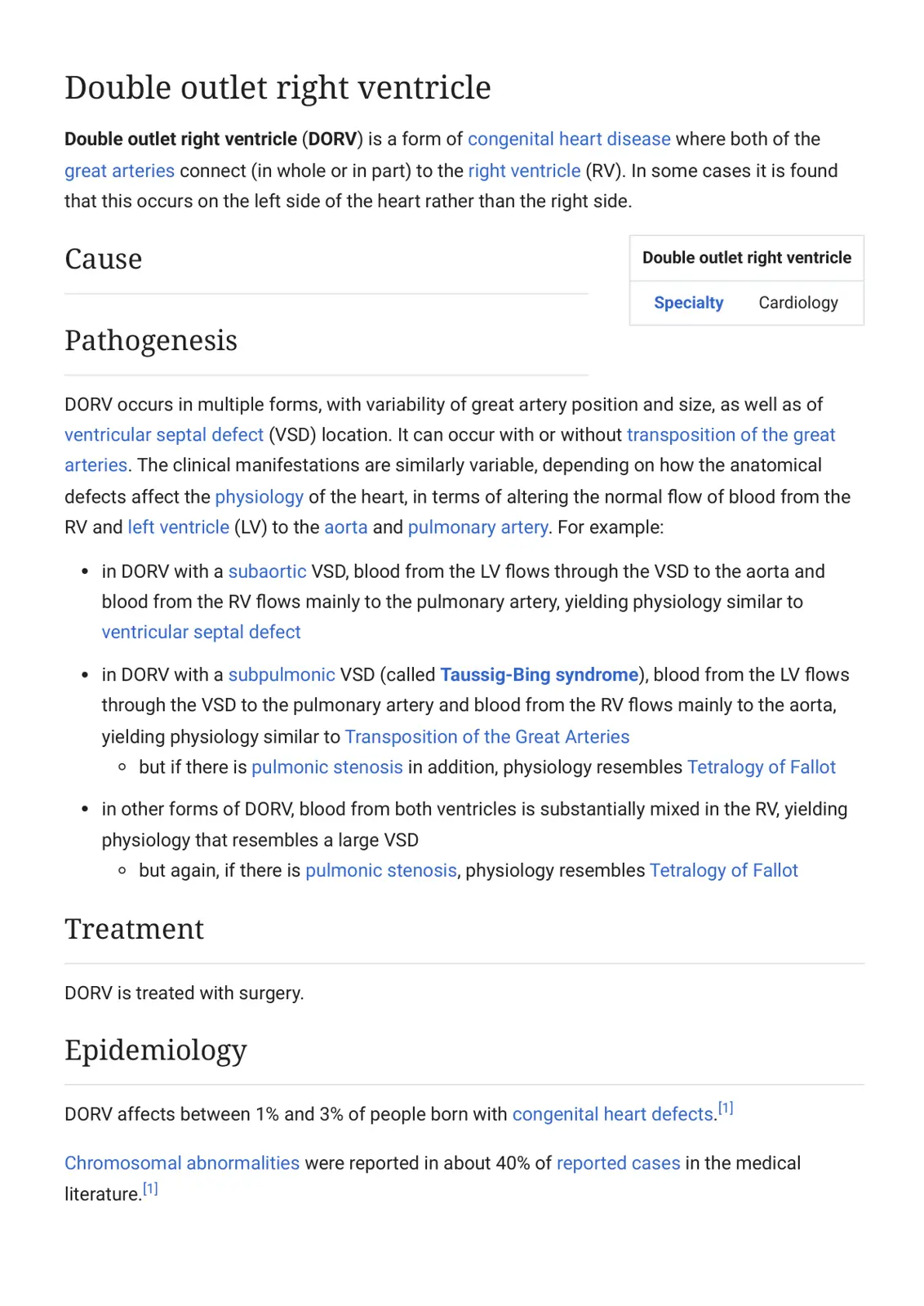 غلاف تقرير Double outlet right ventricle