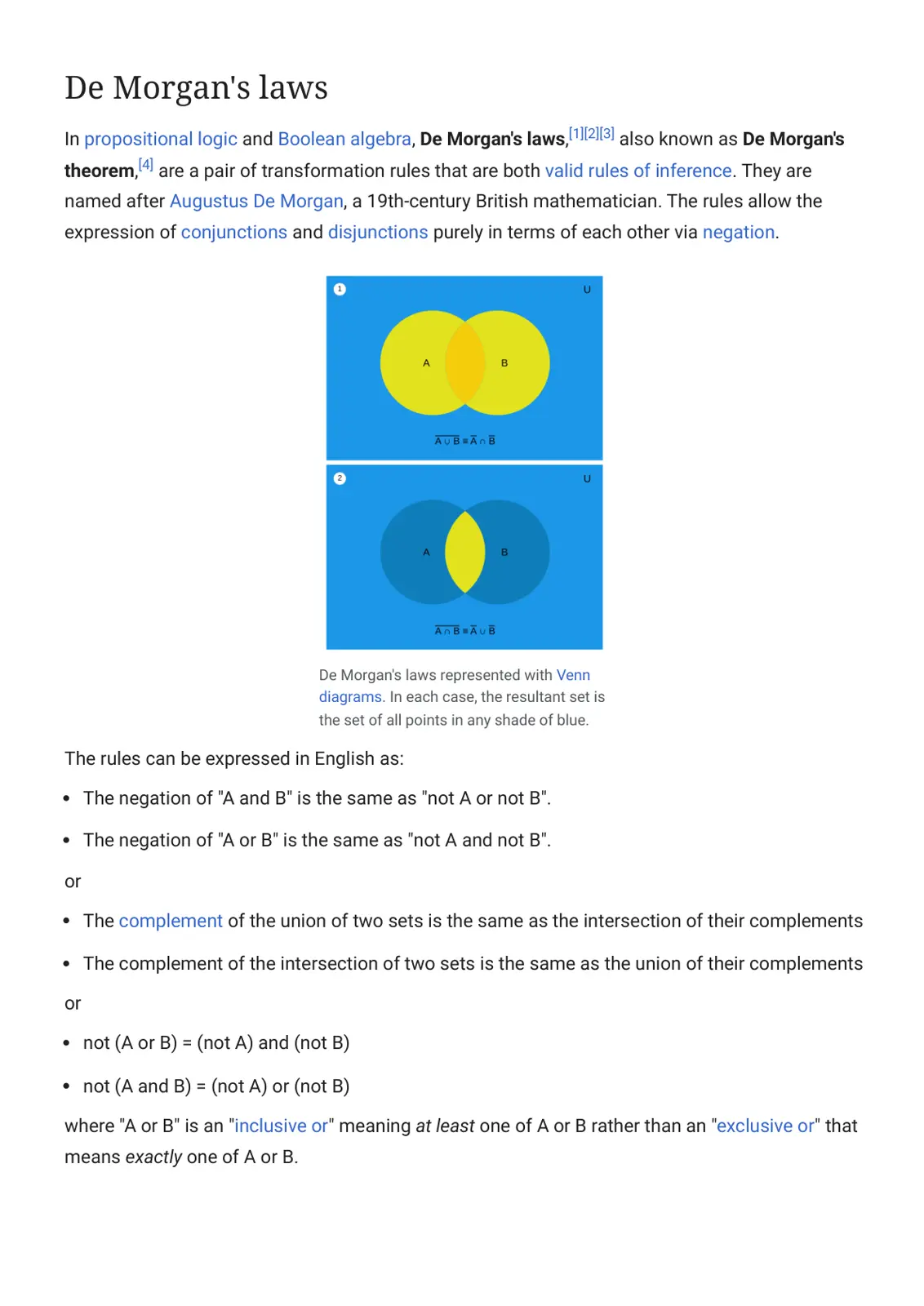 غلاف تقرير De Morgan's laws