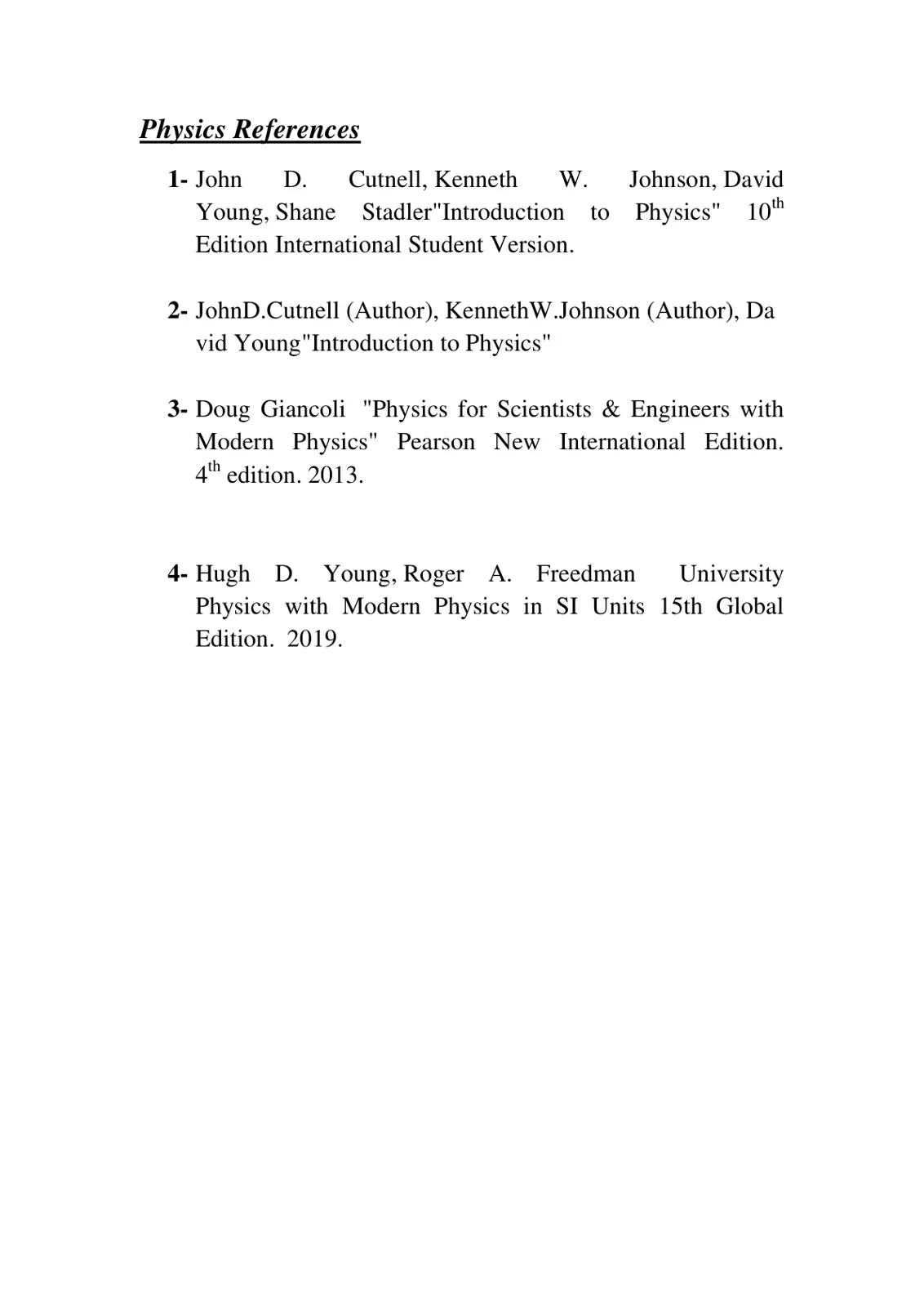 غلاف تقرير Physics References