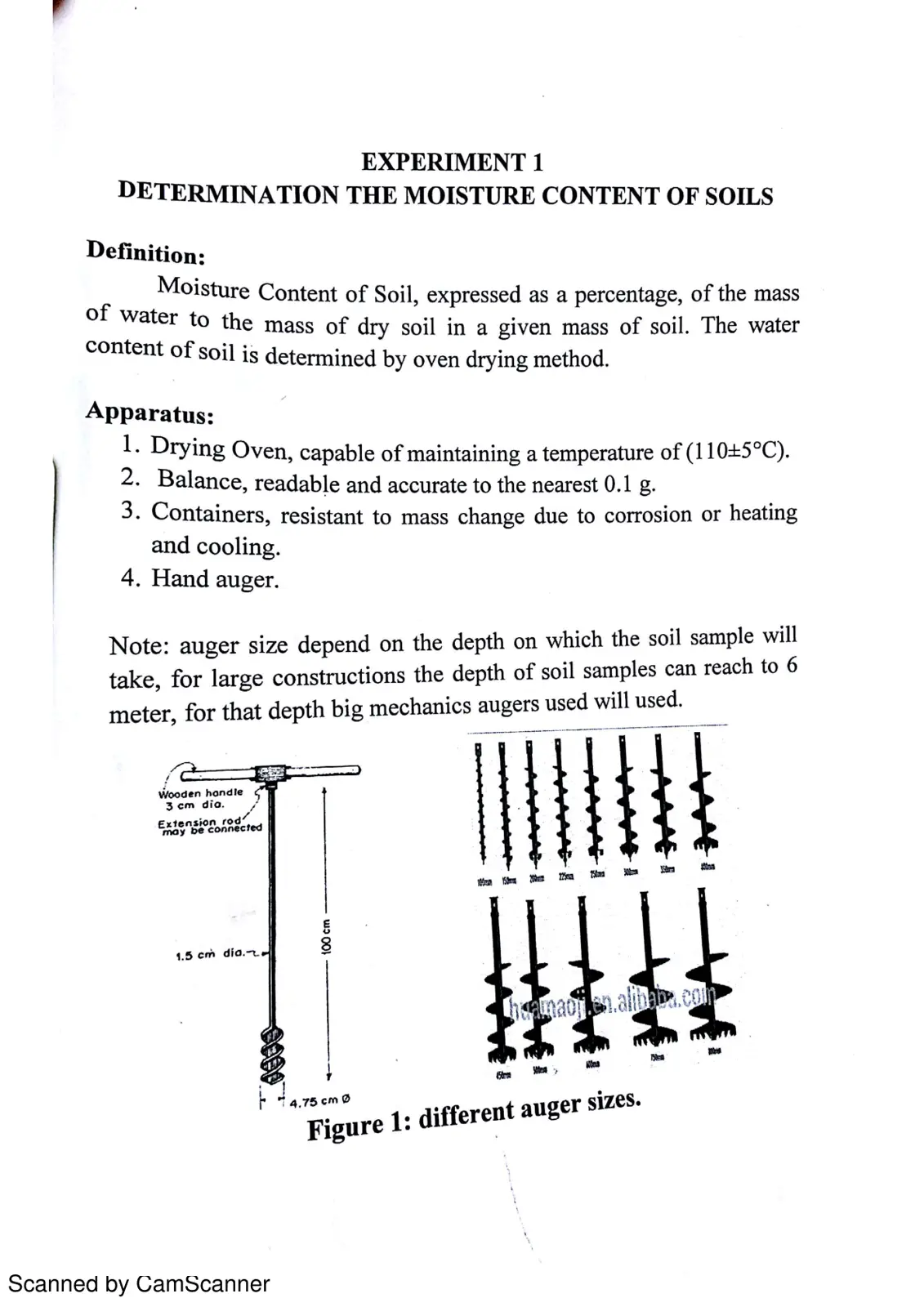 غلاف تقرير Determination the Moisture Content of Soils