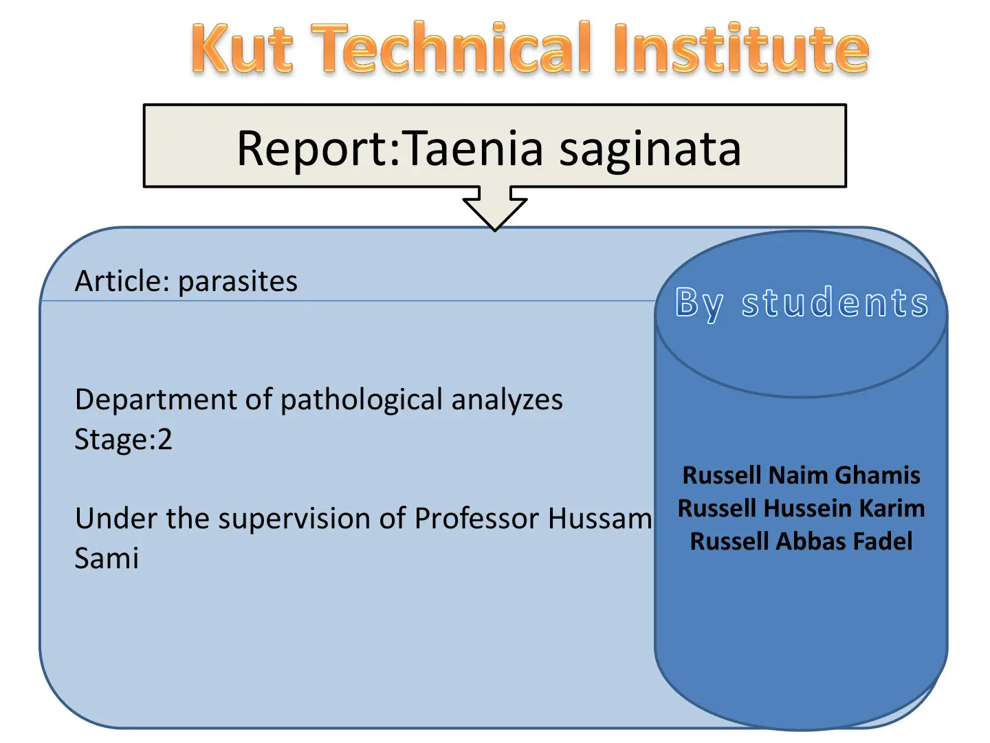 غلاف تقرير Taenia saginata