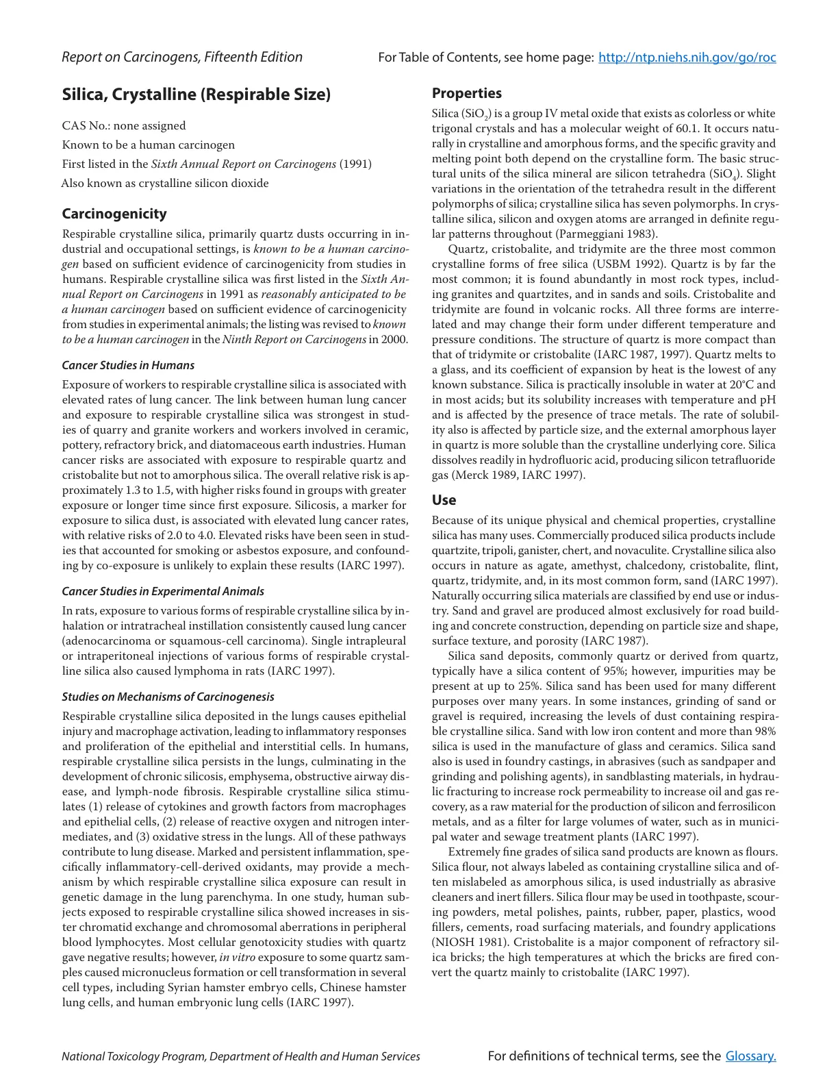 غلاف تقرير Report on Carcinogens, Fifteenth Edition